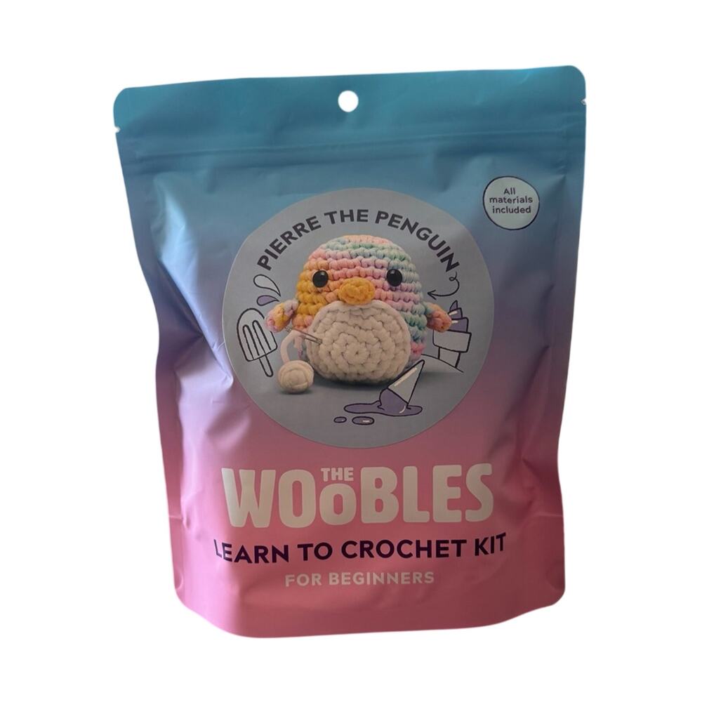 *Rare* Woobles Original Pastel Pierre the Penguin Collectible Crochet Kit-Sealed